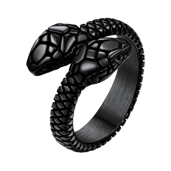 18k Snake Ring Toi Et Moi Luxurious Gold - Picture 3 of 14